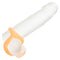 Glow-in-the-dark liquid silicone teardrop ring with scrotum ring for stamina enhancement.