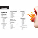 Contents page of the Hot Sex Tips Tricks and Licks Book featuring chapters on techniques and tips for intimacy.