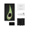 LELO DOT Cruise Pistachio Cream packaging contents including clitoral stimulator, charger, and cards.
