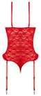 CUPLESS CROTCHLESS TEDDY RED S/M (LUV LACE)-6