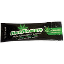 Hempleasure Male Stimulation Cream Foil 2ml packet infused with hemp seed oil for enhanced male arousal.