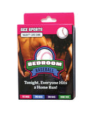 Ball and Chain Bedroom Baseball Card Game packaging featuring playful date night themes and card instructions.