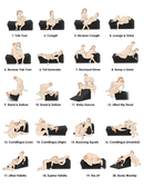 Bedroom Bliss Small Bondage Cushion Wedge Black displayed in various intimate positions and uses.