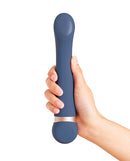 Deia the Hot & Cold Heating & Cooling Vibrator Navy held in hand, showcasing sleek design and functionality.
