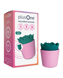 plusOne Succulent Arouser Clitoral Vibrator in a charming succulent design with a pink pot.