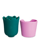 plusOne Succulent Arouser Clitoral Vibrator in green plant shape with pink storage case.