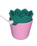 plusOne Succulent Arouser Clitoral Vibrator in a pink pot shaped like a succulent plant.