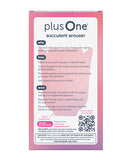 plusOne Succulent Arouser Clitoral Vibrator packaging instructions and features for targeted clitoral stimulation.