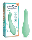 plusOne Petite Pelvic Wand Heated Vibrator in mint green packaging and design with massage features.