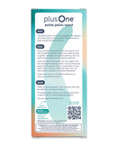 plusOne Petite Pelvic Wand Heated Vibrator packaging instructions for use and benefits.