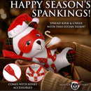 MS Holiday Bear White in Santa hat, featuring kinky accessories and festive details for a playful holiday gift.