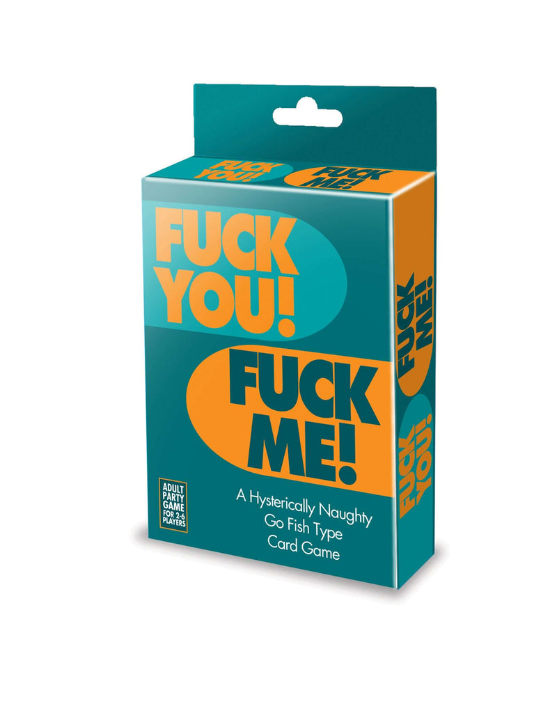 "Fuck You Fuck Me Go Fish Style Game packaging with bold text design"