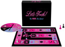 Let's F*ck! board game features colorful game board and spinner for adult couple's fun activities.