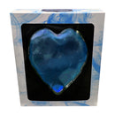 Intimacy Heart Massager Blue in a stylish box with a blue swirled design, perfect for intimate massages.