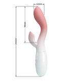 Pretty Love Brighty Vibrator Pink Ombre with elegant dual-action design and measurements.
