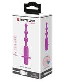 Pretty Love Hermosa Anal Beads Vibrator 12 Functions Fuchsia packaging featuring silicone anal beads in fuchsia color.