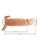 Pretty Love Emmitt 6.3 Inch Penis Sleeve Ivory showing dimensions and design details.
