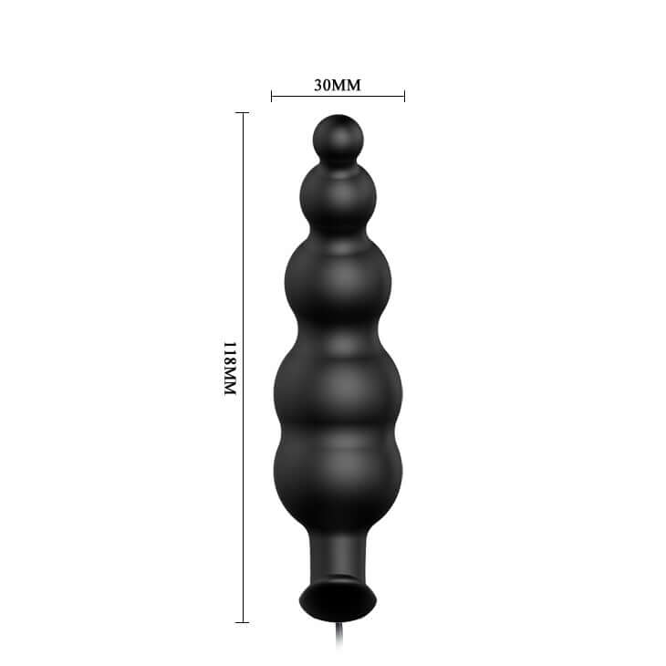 PRETTY LOVE VIBRATING BEAD BUTT PLUG BLACK-1