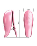 Pretty Love Leaf Wireless Vibrating Nipple Clamps Pink dimensions illustration, showcasing design features and measurements.