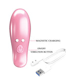 Pretty Love Leaf Wireless Vibrating Nipple Clamps Pink with magnetic charging and vibration buttons.