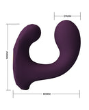 Pretty Love Billy Vibrating Dual Stimulator Purple showing dimensions 90mm x 80mm x 29mm for enhanced pleasure.