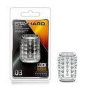 Stay Hard Cock Sleeve 03 Clear packaging featuring a stretchy enhancement sleeve for added pleasure.