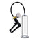 Performance VX7 Vacuum Penis Pump with Brass Trigger and Pressure Gauge, Clear cylinder for effective suction and safety.