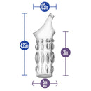 Clear Performance Studded Penis Sleeve with dimensions: 1.3in width, 4.25in length, and 5in max girth.
