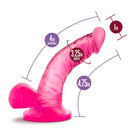 Naturally Yours 4 Inches Mini Cock Realistic Dildo Pink with 4 inches insertable length and 3.25 inches girth.