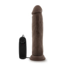 Dr Skin Dr Throb 9.5 Inches Vibrating Realistic Cock Brown with control remote for adjustable vibrations.