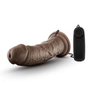 Dr Joe 8 Inch Vibrating Cock Chocolate Brown with power adjustable remote for satisfying stimulation.