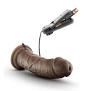 Dr Joe 8 Inch Vibrating Cock Chocolate Brown with a power-adjustable feature for deep stimulation.