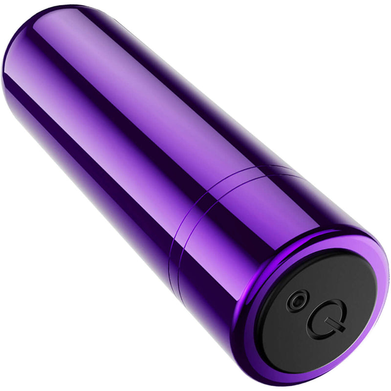 Kool Vibes Rechargeable Mini Bullet Vibrator in grape color with 10 vibration modes for powerful pleasure.