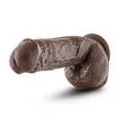 Dr Skin Mr D 8.5 Inches Dildo with Suction Cup Chocolate Brown on a white background.