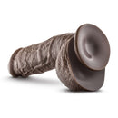 Dr Skin Mr D 8.5 Inches Dildo with Suction Cup Chocolate Brown on a white background