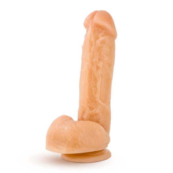 Blush Novelties Hung Rider Trigger Dong Beige 8.5-Inch Realistic Dildo with ultra-thick manhood and suction base