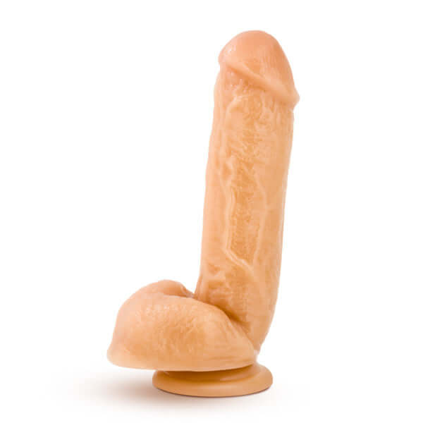 Blush Novelties Hung Rider Trigger Dong - 8.5-Inch Realistic Dildo in Beige with Ultra-Thick Shaft and Suction Base