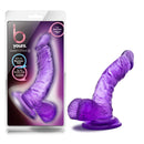 B Yours Sweet N Hard 8 Purple Realistic Dildo in packaging, showcasing its lifelike design and suction cup base.