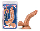 Loverboy Papito Latin Dildo Brown displayed in packaging, realistic design and curved shape for pleasure.