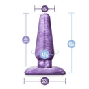 B Yours Medium Cosmic Butt Plug with dimensions 4.7in x 1.5in, swirly purple cosmic design for enhanced anal play comfort.