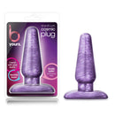 B Yours Medium Cosmic Butt Plug in packaging, showcasing its elegant purple swirly design for anal exploration.