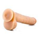 Hung Rider Bruno Large Dildo Beige displayed on a white background, showcasing its realistic design and bold size.