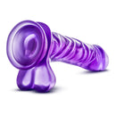 B Yours Basic 8 Purple Magnum Dong in purple color with realistic details and prominent head.