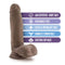 Au Naturel 7 inches Sensa Feel Dildo Chocolate Brown with suction cup base and body-safe, fragrance-free, latex-free features.