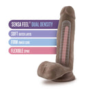 AU NATUREL 7 DILDO W/BALLS CHOCOLATE "-7