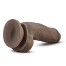Au Naturel Sensa Feel Fat Boy Dildo 7 inch Chocolate on a white background showcasing its realistic design.