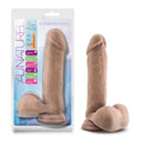 Au Naturel 8 inches Sensa Feel Dildo Brown in packaging, realistic design with soft and firm structure.