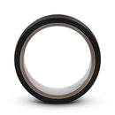Temptasia Bondage Tape 60 feet Black displayed in a close-up view, showcasing its sleek black design.