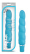 Anastasia Aqua Vibrator in packaging, blue ribbed design, by Luxe Line Blush Novelties, 10 functions, waterproof, body-safe silicone.