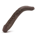 Dr Skin 16 inches Double Dildo Chocolate Brown - extra-long double-ended dildo with realistic texture.
